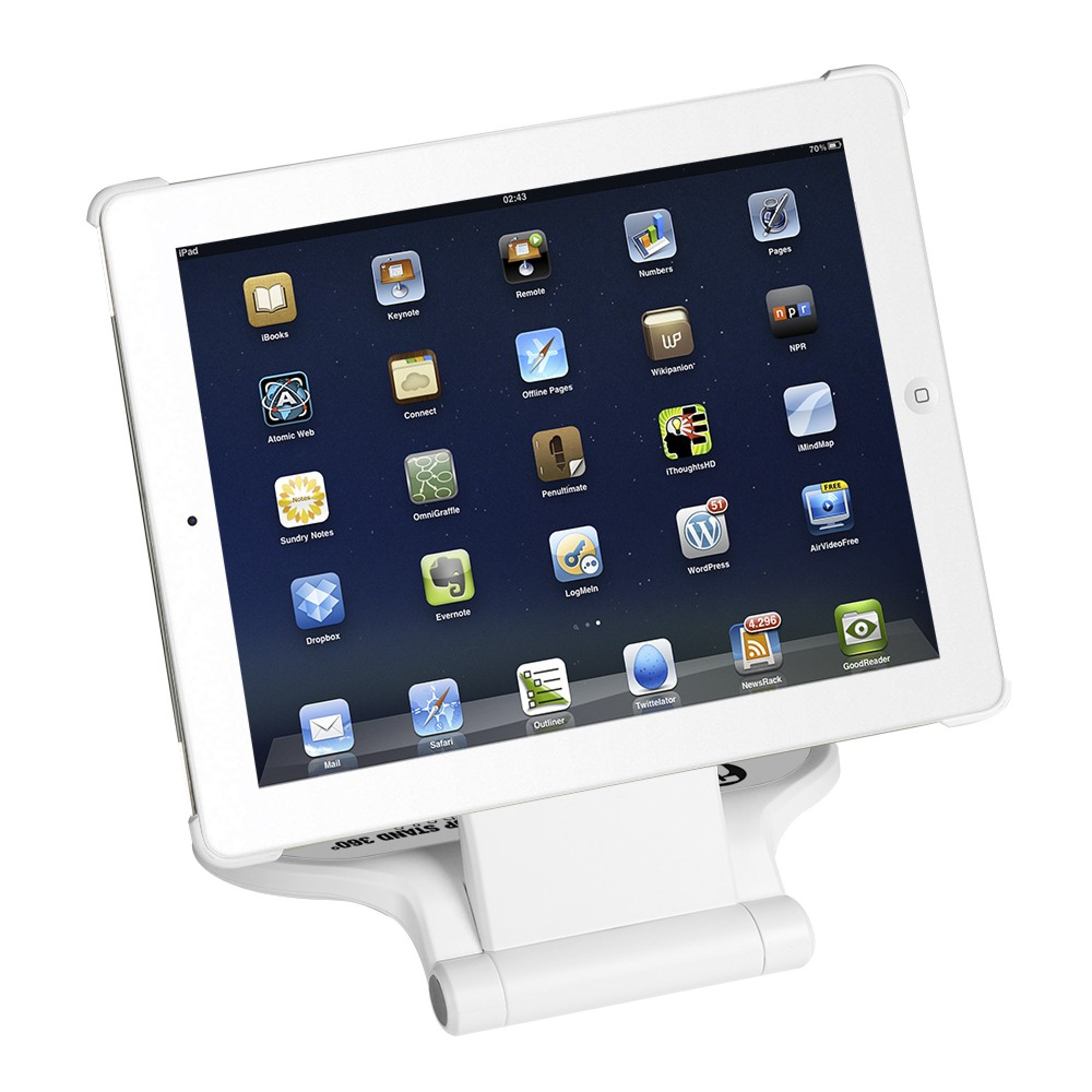 ADAM HALL SMS 360 W - Desktop Stand 360° for IPAD 2 & 3 white