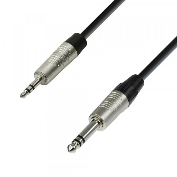 ADAM HALL 4 STAR BVW 0150, Mini Jack 3.5 mm / Stereo Jack 6.35 mm, 1.5m ADAM HALL 4 STAR BVW 0150, Mini Jack 3.5 mm / Stereo Jack 6.35 mm, 1.5m