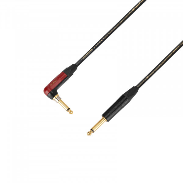 ADAM HALL IPR 0300 silentPLUG, Mono Jack 6.35 mm 90° / Mono Jack 6.35 mm, 3m ADAM HALL IPR 0300 silentPLUG, Mono Jack 6.35 mm 90° / Mono Jack 6.35 mm, 3m