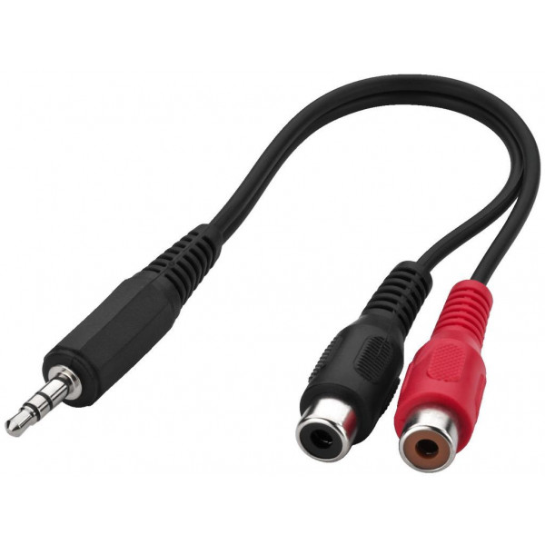 MONACOR ACA-1535 Mini Jack 3.5 mm / 2 x RCA Socket, 0.2m MONACOR ACA-1535 Mini Jack 3.5 mm / 2 x RCA Socket, 0.2m