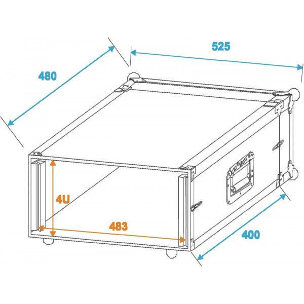 ROADINGER Effect rack CO DD, 4U, 38cm
